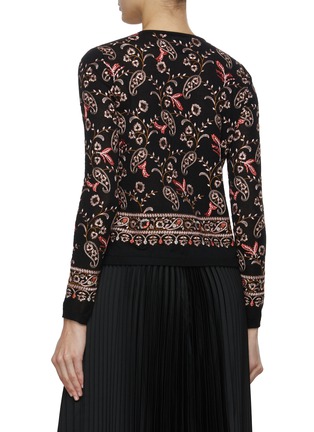 Back View - Click To Enlarge - GIAMBATTISTA VALLI - Floral Embroidered Knit Cardigan
