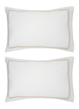 Main View - Click To Enlarge - RIVOLTA CARMIGNANI  - Crystal Sartorial Pillowcase Set Of 2 — Bianco