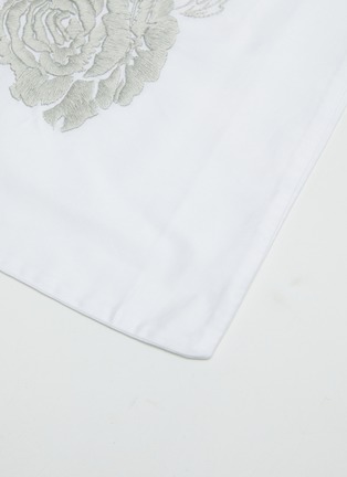 Detail View - Click To Enlarge - RIVOLTA CARMIGNANI  - Roseto Embroidery Pillowcase Set Of 2 — Verde Rugiada