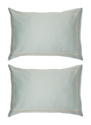 Main View - Click To Enlarge - RIVOLTA CARMIGNANI  - Crystal Sartorial Pillowcase Set Of 2 — Verde Rugiada