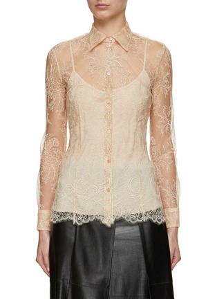 Main View - Click To Enlarge - ERMANNO SCERVINO - Sheer Lace Shirt
