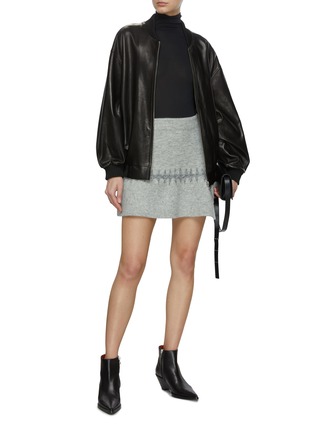 Figure View - Click To Enlarge - ERMANNO SCERVINO - Wool Blend Knit Mini Skirt