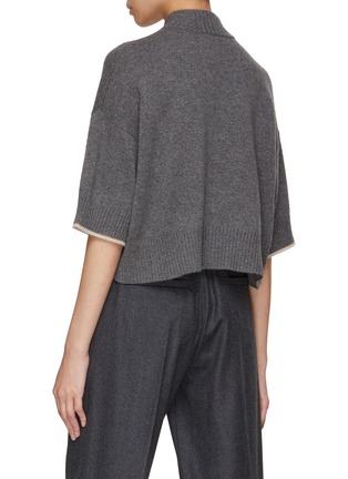 Back View - Click To Enlarge - BRUNELLO CUCINELLI - Three Quarter Sleeve Knit Top