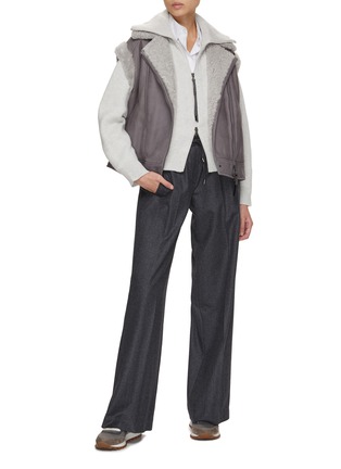 Figure View - Click To Enlarge - BRUNELLO CUCINELLI - Shearling Biker Gilet