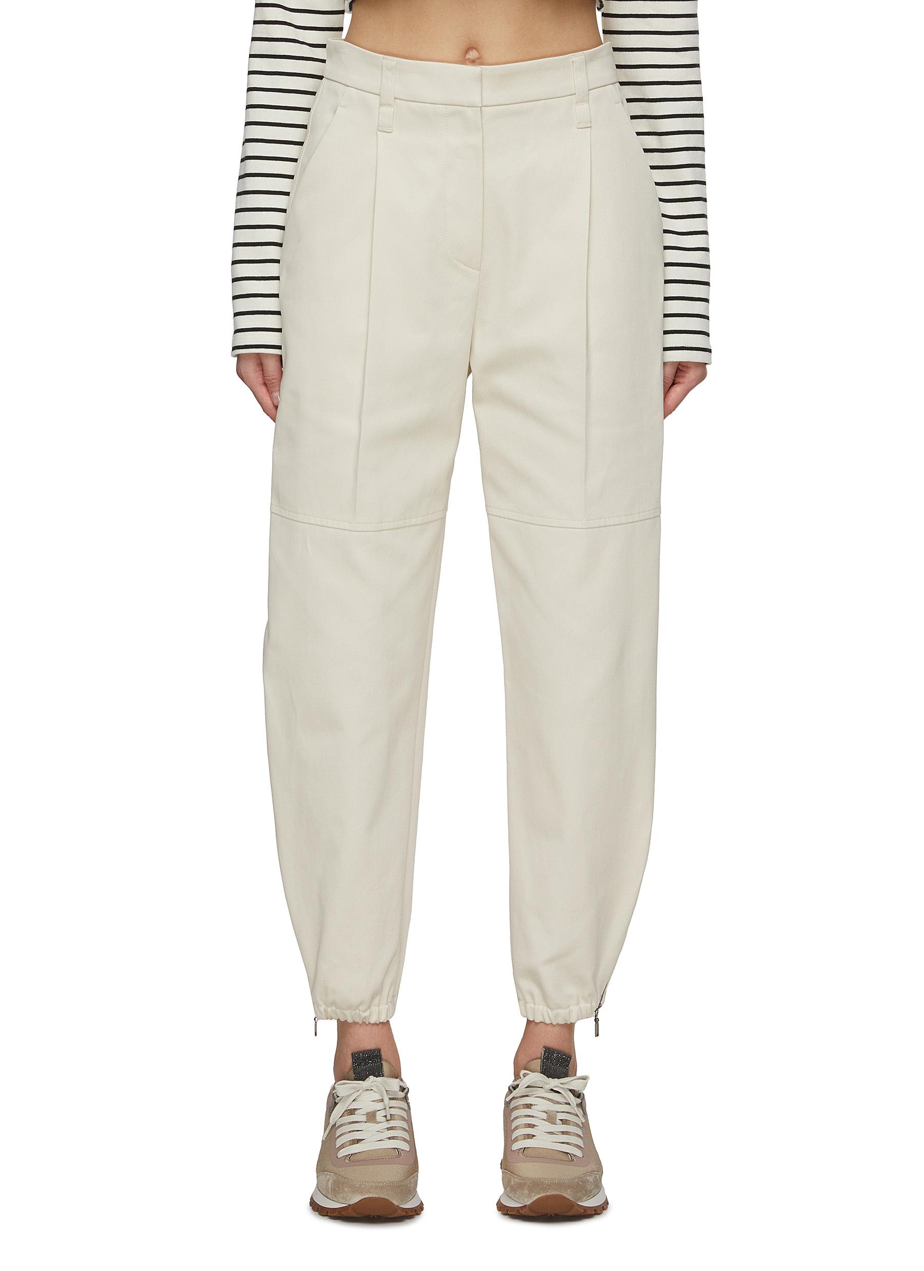 BRUNELLO CUCINELLI | Pleated Front Elasticated Hem Pants | Women