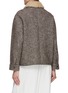 Back View - Click To Enlarge - BRUNELLO CUCINELLI - Houndstooth Shearling Collar Boxy Jacket