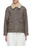 Main View - Click To Enlarge - BRUNELLO CUCINELLI - Houndstooth Shearling Collar Boxy Jacket