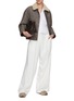 Figure View - Click To Enlarge - BRUNELLO CUCINELLI - Houndstooth Shearling Collar Boxy Jacket