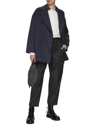 Figure View - Click To Enlarge - BRUNELLO CUCINELLI - Double Breasted Peacoat