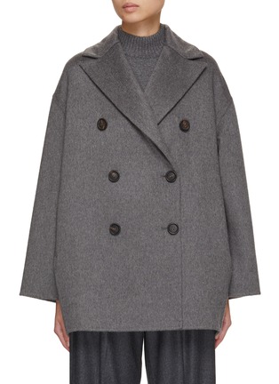Main View - Click To Enlarge - BRUNELLO CUCINELLI - Double Breasted Cashmere Peacoat