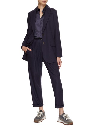 Figure View - Click To Enlarge - BRUNELLO CUCINELLI - Single Breasted Cashmere Blazer