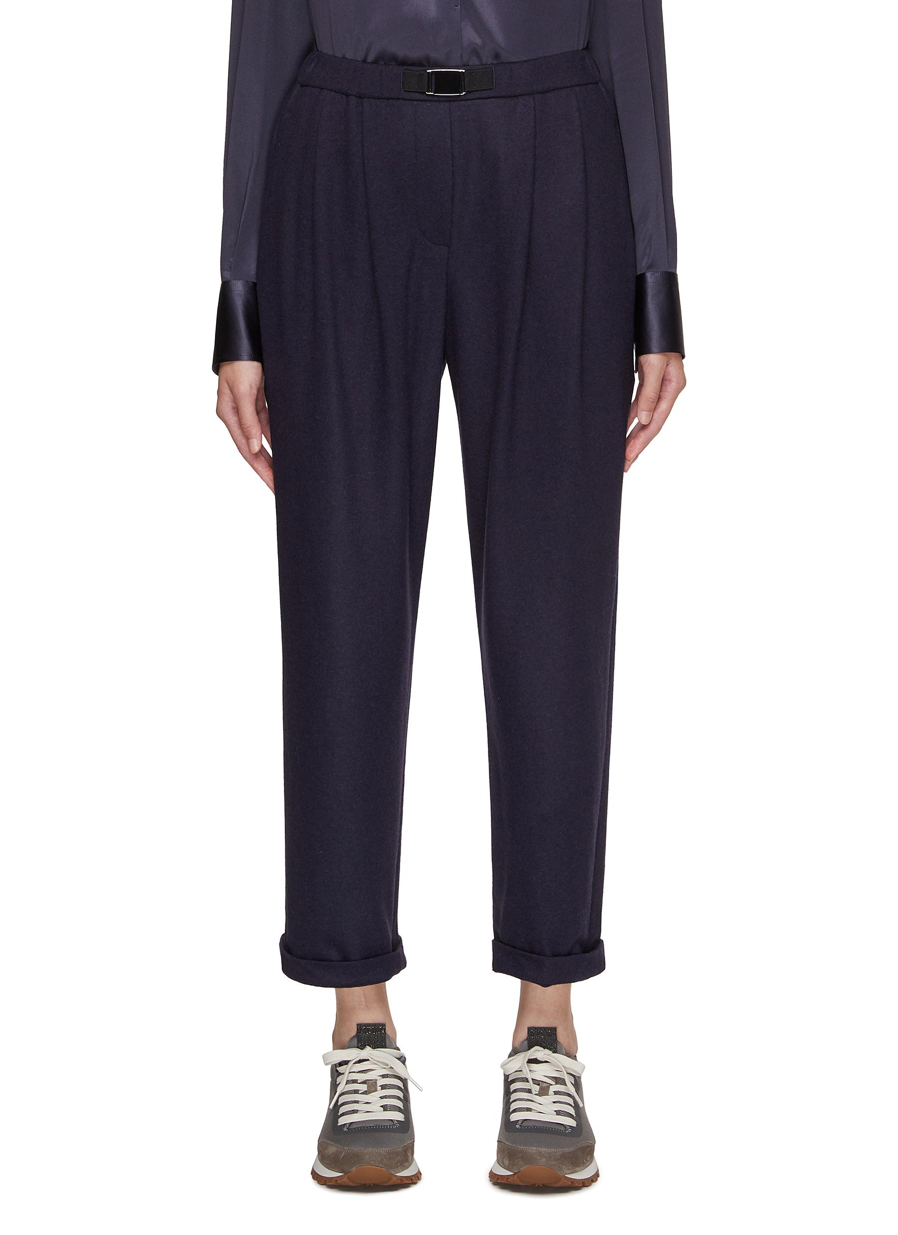 Belted Cashmere Pants