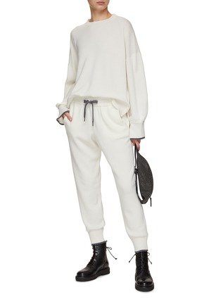 Figure View - Click To Enlarge - BRUNELLO CUCINELLI - Contrasting Trim Knit Jumper