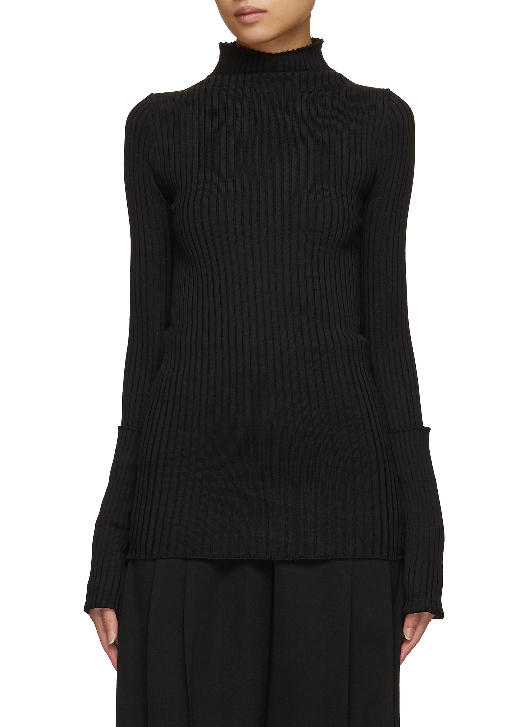 CALCATERRA | Mock neck Ribbed Knit Top | Women | Lane Crawford