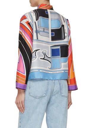 Back View - Click To Enlarge - LILYEVE - Silk Stand Collar Jacket