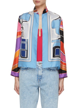 Main View - Click To Enlarge - LILYEVE - Silk Stand Collar Jacket