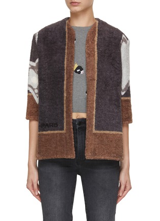Main View - Click To Enlarge - LILYEVE - Cotton Terry Collarless Jacket