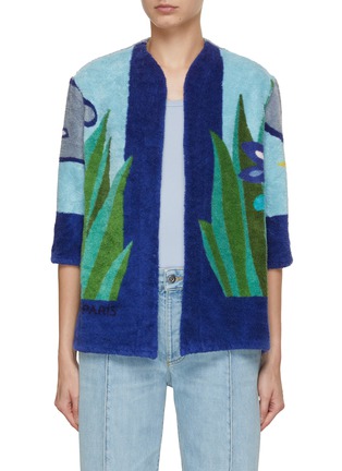 Main View - Click To Enlarge - LILYEVE - Cotton Terry Collarless Jacket