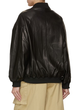 Back View - Click To Enlarge - NOUR HAMMOUR - Boyfriend Leather Bomber Jacket
