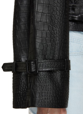 - NOUR HAMMOUR - Croc Embossed Leather Trench Jacket