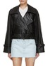 Main View - Click To Enlarge - NOUR HAMMOUR - Croc Embossed Leather Trench Jacket