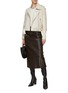 Figure View - Click To Enlarge - NOUR HAMMOUR - Belted Leather Biker Jacket