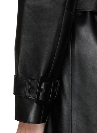  - NOUR HAMMOUR - Double Breasted Leather Trench Coat