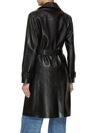 Back View - Click To Enlarge - NOUR HAMMOUR - Double Breasted Leather Trench Coat
