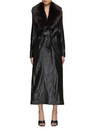 Main View - Click To Enlarge - NOUR HAMMOUR - Shearling Collar Coat