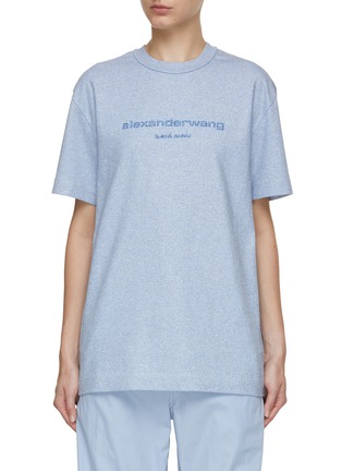 Main View - Click To Enlarge - ALEXANDER WANG - Glittered Logo T-Shirt