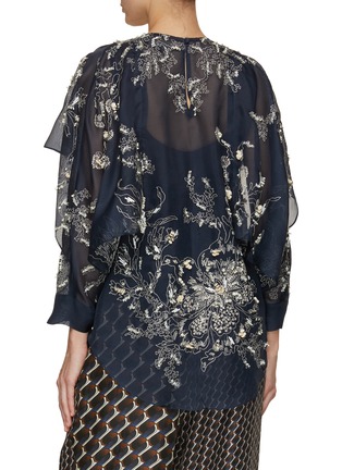 Back View - Click To Enlarge - BIYAN - Surielle Organza Wing Cutout Sleeve Top