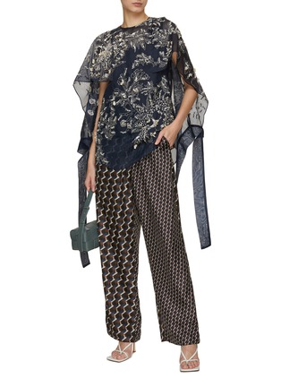 Figure View - Click To Enlarge - BIYAN - Surielle Organza Wing Cutout Sleeve Top
