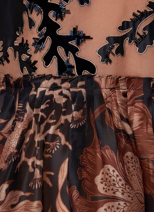  - BIYAN - Gia Velvet Embroidery SIlk Organza Dress