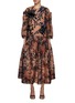 Main View - Click To Enlarge - BIYAN - Gia Velvet Embroidery SIlk Organza Dress