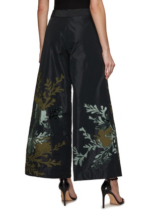 Back View - Click To Enlarge - BIYAN - Pavelo Velvet Appliqué Wide Leg Pants