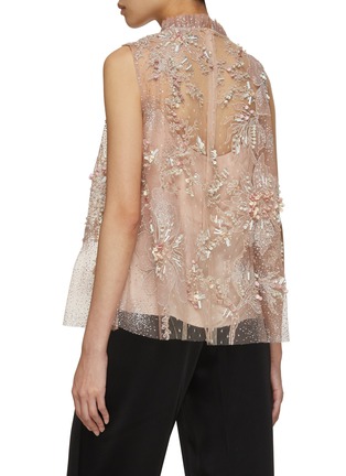 Back View - Click To Enlarge - BIYAN - Salem Beaded Glitter Embroidery Tulle Top