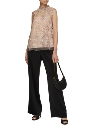 Figure View - Click To Enlarge - BIYAN - Salem Beaded Glitter Embroidery Tulle Top