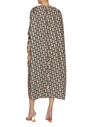Back View - Click To Enlarge - BIYAN - Asa Wide Sleeve V-Neck Silk Print Loose Dress