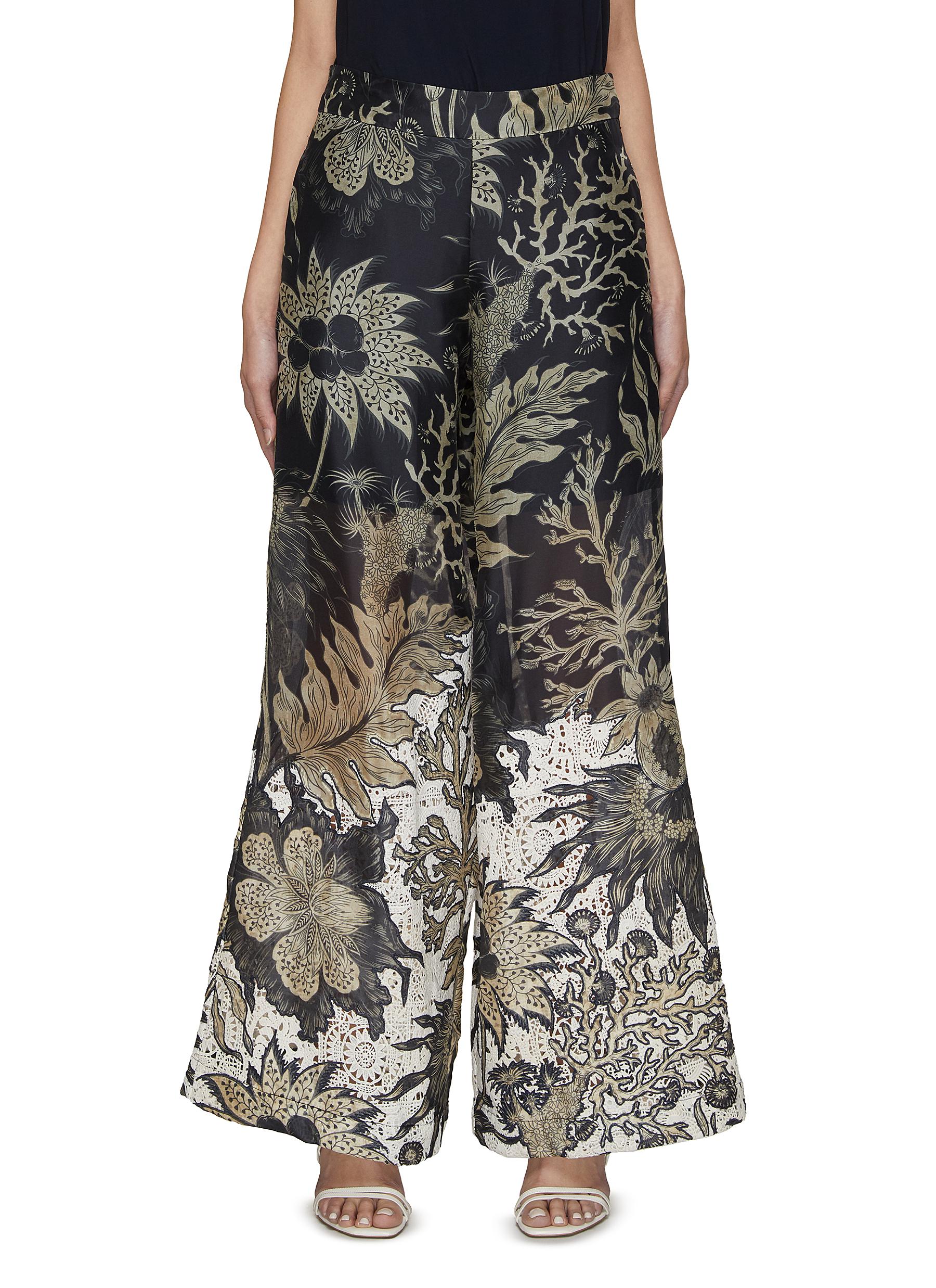 Alessandra Paisley Silk Wide Leg Pant