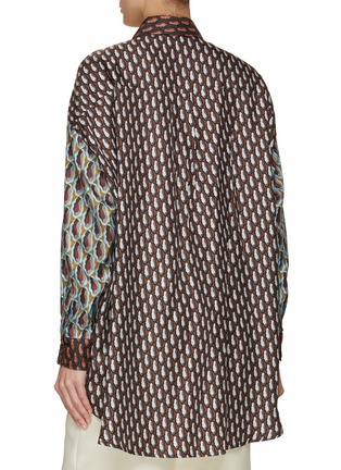 Back View - Click To Enlarge - BIYAN - Soren Silk Blend Patchwork Blouse