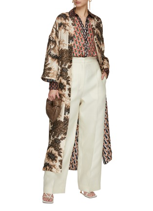 Figure View - Click To Enlarge - BIYAN - Soren Silk Blend Patchwork Blouse