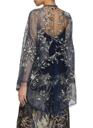 Back View - Click To Enlarge - BIYAN - Suranne Beaded Glitter Embroidery Tulle Top