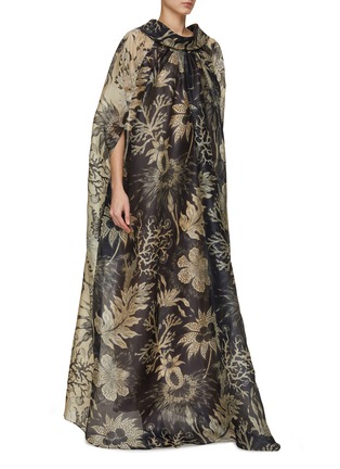 Detail View - Click To Enlarge - BIYAN - Gaya Capesleeve Organza Long Dress
