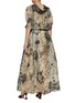 Back View - Click To Enlarge - BIYAN - Gaya Capesleeve Organza Long Dress