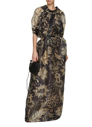 Figure View - Click To Enlarge - BIYAN - Gaya Capesleeve Organza Long Dress