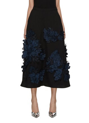 Main View - Click To Enlarge - BIYAN - Moraine Floral Appliqué Midi Skirt