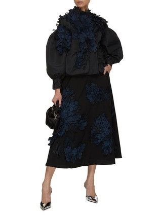 Figure View - Click To Enlarge - BIYAN - Moraine Floral Appliqué Midi Skirt