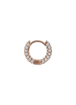 Main View - Click To Enlarge - MARIA TASH - Diamond 18K Rose Gold Hoop Earring