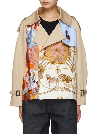 Main View - Click To Enlarge - DRY CLEAN ONLY - Scarf Print Trench Jacket
