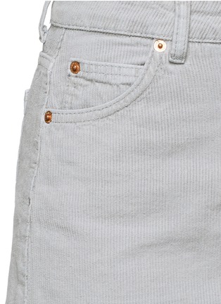 Detail View - Click To Enlarge - TOPSHOP - Cord' cotton high waist cutoff skirt